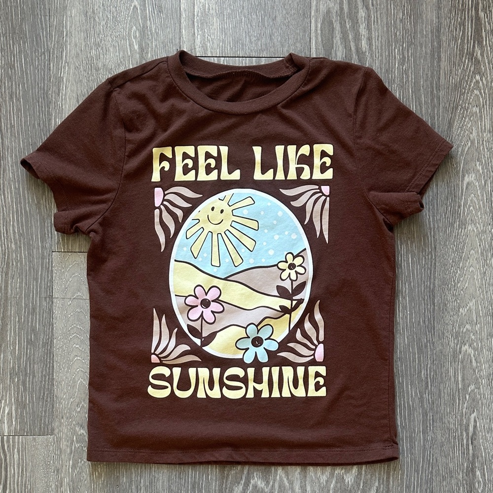 Brown Baby T with Sunshine Graphic